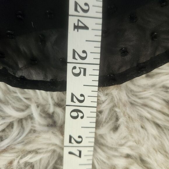 New York & Company Long Sleeve Sheer Black Swiss Dot Blouse Women's Size XS - Picture 12 of 12